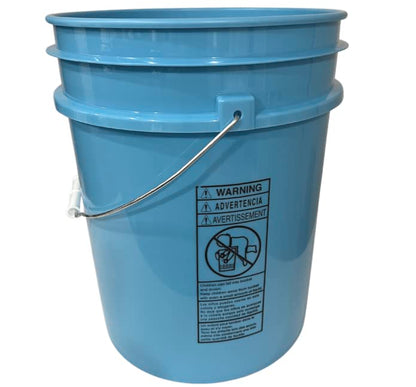 House Naturals 5 Gallon Made in USA Food Grade Plastic Bucket with Blue Screw On Air Tight Double Gasket lid, (Pack of 2)