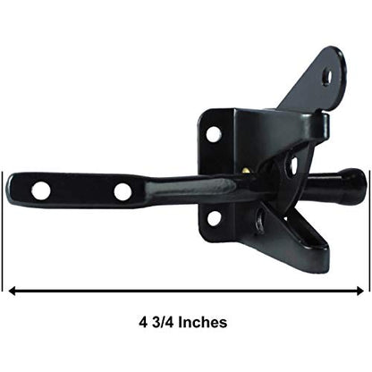 Jake Sales - Single Sided Wood Fence Gate Latch - Black - Marine Grade Powder Coated for Long Lasting Looks and Rust Resistance - size: Single Sided - Each