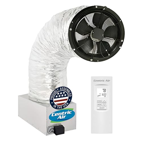 Centric Air 4.0(R5) Ultra Quiet & Energy Saving Whole House Fan | R-5 Insulated Damper |Plug & Play, 2 Speed Remote with Temperature & Timer | 1-Story Homes to 3000 sqft & 2-Story Homes to 4400 sqft - color: Remote Control, size: 4.0 (R5)