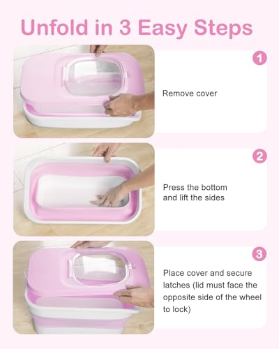 10-13Lbs Airtight Dog Food Storage Container,Collapsible Pet Food Storage | Dog Food Container with Double Airtight Seal,Cat Food Container Dry Food Fresh,Space Saving,Pest/Mouse-proof,Scoop - color: Pink/10-13 Lbs
