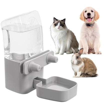 Kenond 50 oz Rabbit Water Dispenser,Gravity Dog Water Bowl Dispenser for Cage,Auto Water Bottle for Ferret,Cat,Dog and Other Animals, Compatible with Widemouth Cages, Wire Cages and Crates(Gary) - color: Gray