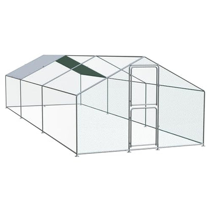 Airynee Large Chicken Coop, Chicken Coops for 30 Chickens, Chicken Runs for Yard with Water Poof & UV Resistance Cover, Spire Roof Chicken Coop Run with Double Lockable Doors for Outdoor Backyard - size: 236.4"L x 117.6"W x 79.2"H