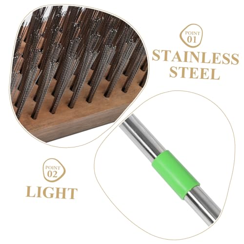 LIOOBO Stainless Steel Scrub Brush: 1.2m Heavy-Duty Wire Bristle Brush for Tough Stains - Outdoor Use on Decks Patios & Concrete - Commercial Cleaning Tool