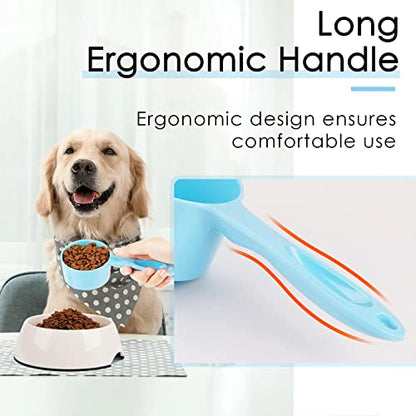 Super Design 1/2 Cup Dog Food Scoop for Container Melamine Measuring Scoop for Dogs Cats Birds and Rabbits Pet Food Feeding Scoop Dishwasher Safe - Baby Blue - color: Baby Blue ½ Cup