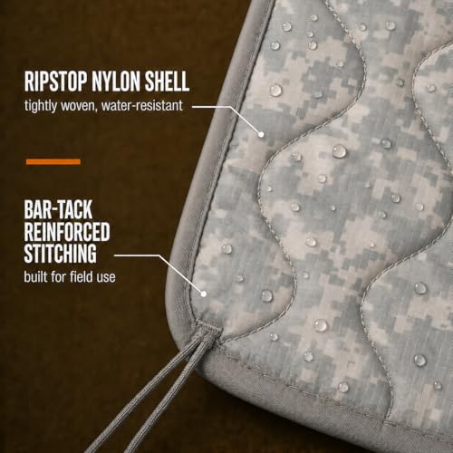 USGI Industries Military Woobie Blanket | Thermal Insulated Camping Blanket, Poncho Liner | Large, Portable, Water-Resistant, for Hiking, Survival | Compression Carry Bag - color: Acu