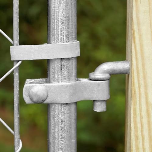 LANIAKEA 4PCS 8" J Bolt Gate Hinge J-Bolt Chain Link Fence Gate Hinge Heavy Duty Threaded Hinges for Cattle Corral Panels