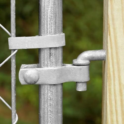 LANIAKEA 4PCS 8" J Bolt Gate Hinge J-Bolt Chain Link Fence Gate Hinge Heavy Duty Threaded Hinges for Cattle Corral Panels
