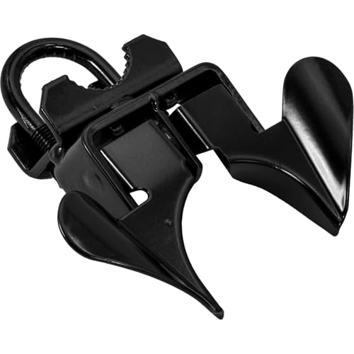 Jake Sales -Black Powder Coated Chain Link Fence Butterfly Gate Latch - 1-3/8" Gate Frame and 2-3/8" Gate Post - Fence Gate Latch with Hole for Padlock - size: 1-3/8" X 2-3/8"