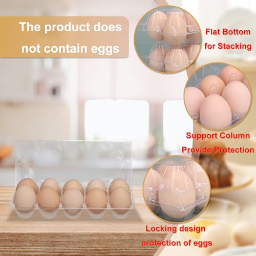 80 Pack Bulk Egg Cartons, Clear Plastic Chicken Egg Holders, Egg Tray Carton Holder for Home & Kitchen, Farm & Market Use, An Eco-Friendly Egg Storage Solution, 10 Grids(Medium Size) - size: 80 Pack Egg Cartons 10 Grids