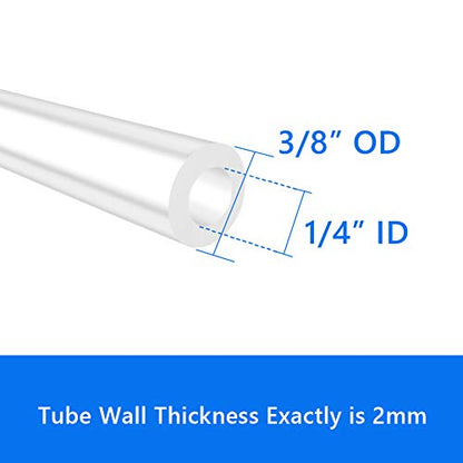 Quickun Pure Silicone Tubing, 1/4" ID x 3/8" OD High Temp Food Grade Tube Pure Silicone Hose Tube for Home Brewing, Beer Line, Kegerator, Wine Making, Aquaponics, Air Hose by Proper Pour (9.84 Ft) - size: 1/4" ID-3/8" OD, style: 9.84Ft (3meters)