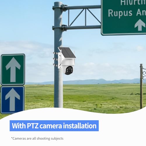 ZT-NET Universal Vertical Pole Mount for Security Camera, Heavy-Duty Metal Bracket with 3 Loops, for CCTV/PTZ Dome Cameras, Wall/Stage Lights & Solar Panels