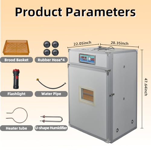 440 Egg Digital Cabinet Incubator，Poultry Hatching Breeding Cabinet Incubator for Auto Egg Turning, Temp/Humidity Control, Thermostatic for Chicken/Duck/Goose/Quail Bird. - size: 440 eggs 260L