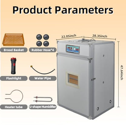 440 Egg Digital Cabinet Incubator，Poultry Hatching Breeding Cabinet Incubator for Auto Egg Turning, Temp/Humidity Control, Thermostatic for Chicken/Duck/Goose/Quail Bird. - size: 440 eggs 260L