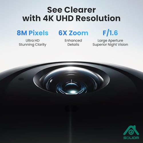 SOLIOM Security Cameras Wireless Outdoor,4K Ultra HD for Day and Night, No Subscription,Built in Radar,Solar Powered Cameras for Home Security, 360° Pan Tilt Auto Tracking,5G & 2.4G WiFi, 4-Cam Kit - size: 4-Cam-Kit