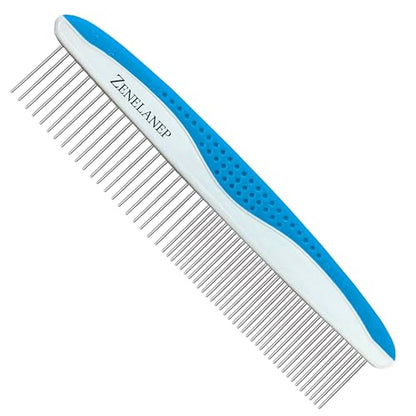 Dog Grooming Comb for Matting – Metal Dematting Comb with Stainless Steel Teeth & Non-Slip Handle (Style 1)
