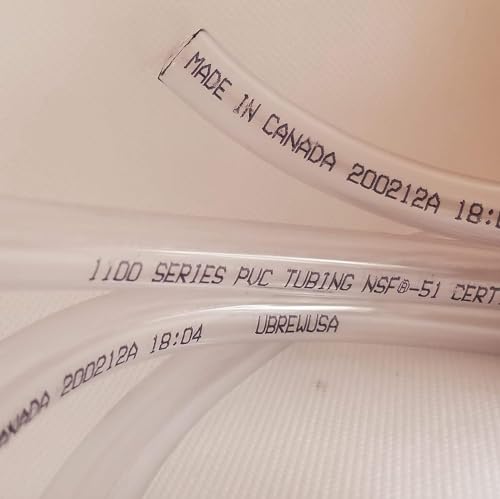 Vinyl PVC Tube Certified (NSF 51) Multipurpose Food-Grade Beer Brewing Line Clear Tubing, Kegerator, Wine Making, Aquaponics, Air Water Hose, 7/16" ID (11mm), 9/16 OD, Clear (25 Feet) - size: 25 Feet