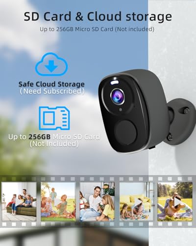 ELECCTV 5G/2.4G WiFi Security Cameras Wireless Outdoor, 2K 5G Security Camera with AI Motion Detection, Color Night Vision, Siren, IP65, 2-Way-Audio, Support Alexa&Google Assistant, Cloud/SD (4) - color: Black