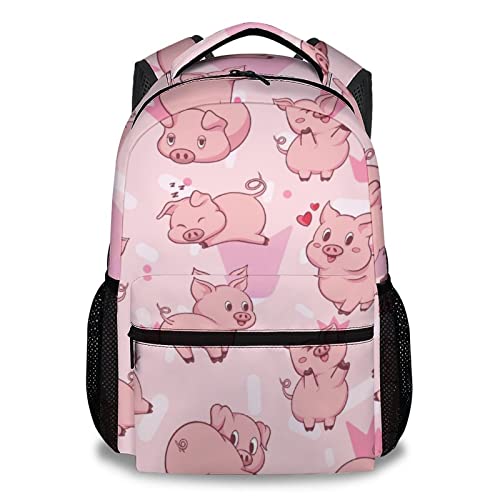 Pig Backpack Gifts, 16 Inch Cute Pig Bookbag Durable, Lightweight, Large Capacity, Funny Animal Backpack for School - color: Style-3