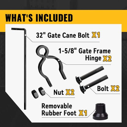 VIVIDA Black Chain Link Drop Rod 1-5/8" x 32", Fence Gate Cane Bolts Drop Rod Pin Latch for Single or Double Gate, Black Chain Link Gate Hardware, 1 Pack - size: 1-5/8" × 32" (1 PACK)