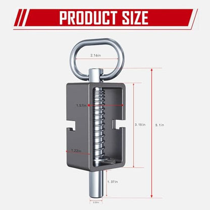 2 Pack Heavy Duty Spring Latch Lock, Universal Long Spring Lock Steel Latch Assembly for Utility Trailer Gate, Trailer Gate Latch, Barn Doors, Tracks & Ramp Doors