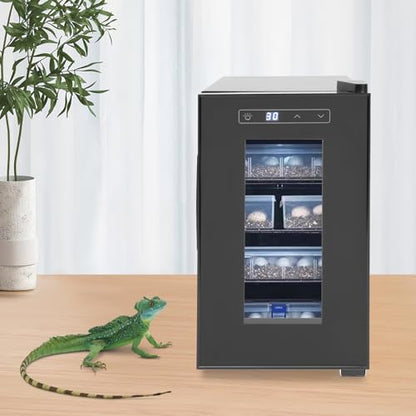 Reptile Egg Incubator, Portable Reptile Scientific Lab Incubator with Adjustable Temperature Automatic Heating Cooling Function & Detachable Mesh Frame Digital Incubator for Turtles Lizards Chickens