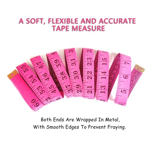 3 Pack Tape Measure Body Measuring Tape, Soft Fabric Measuring Tape for Sewing Cloth Measurement, 60 Inch Double Scale Tailor Ruler for Weight Loss (Red) - color: Red