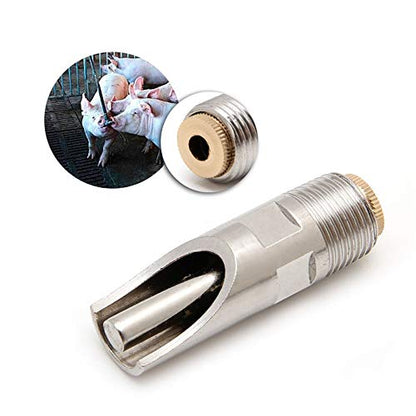 Lavandi 20pcs 1/2" NPT Stainless Steel Livestock Pig Drinking Water Equipment Faucet Automatic Pig Nipple Drinker for Sows Piglets Drinking(20pcs)