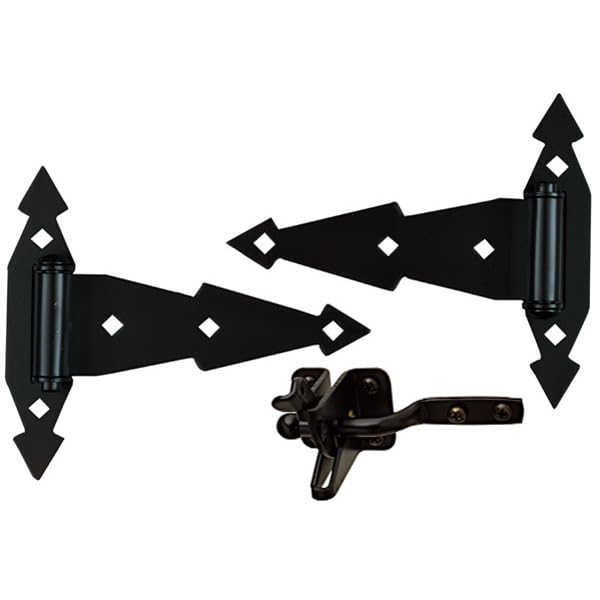 5 Pack National N243-899 Black Finish Gate Kit Includes 2 Hinges & 1 Latch