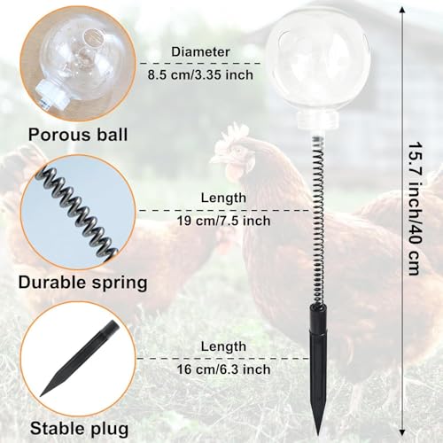 2PCS Chicken Pecking Toys – Swinging Slow Feeder Treat Dispenser for Chickens, Ducks, Birds, Parrots – Poultry Coop Enrichment Toys for Pecking and Foraging Fun