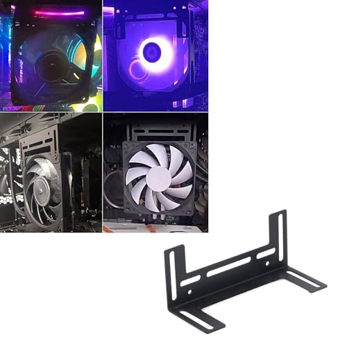 Computer Cooling Fan Mounting Bracket, Stainless Steel Bracket with Multiple Screw Holes for 80mm 92mm 120mm Case Fans PC Cooling System Enhancement (Black)