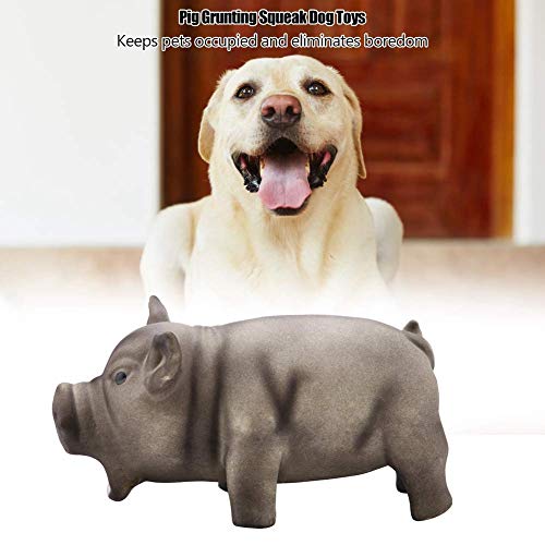 Zerodis Dog Chew Toy,Indestructible Dog Toothbrush Stick Squeaky Dog Toy Cute Pig Grunting Squeak Pet Chew Toys(Black)