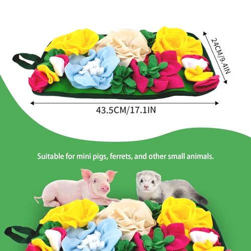 Pig Foraging Mat, Interactive Mini Pigs Enrichment Toys, Treat Mat Toy for Mini Pigs and Farm Puzzle Pad, Hanging Chew Snuffle Pad Bed Enrichment Toy for Pigs to Play with for Pigs