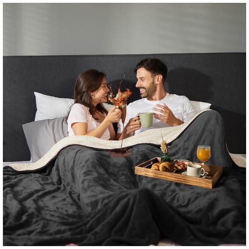 Sacred Weapon Waterproof Blanket for Bed, Sofa & Couch — Sherpa Fleece Splash & Stain Proof Blanket — Soft, Leakproof & Hypoallergenic — Period & Postpartum — Large Black 80x80 - color: Black, size: Large (80"x 80")