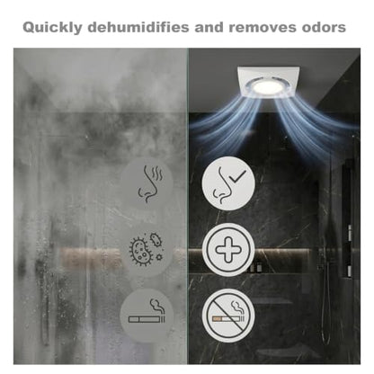 10 Inch Panel Bathroom Exhaust Fan with Light, 77CFM 1.1 Sones Round Quiet Bathroom Fan with 12W 6500K LED Light Combo, 4 Inch Duct Ceiling Mount Exhaust Fan for Home/Bath/Office/Hotel, White - size: round