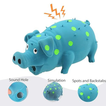 Dog Squeak Toy with Oinking Sounds, Pig Squeaky Dog Toy Latex Polka Dot Squeaky Pig Dogs Toys Rubber Chew Toys for Small, Medium and Large Dogs (Pink, L) - color: Pink, size: L
