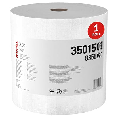 WypAll GeneralClean X50 Cloths Cleaning Wipes (35015), Jumbo, Strong Towels for Extended Use, White (1 Roll of 1,100 Sheets, 1,100 Sheet Total) - size: 1 Count (Pack of 1100), style: Jumbo Roll