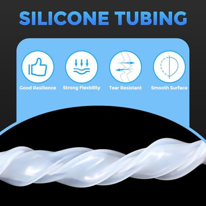 Silicone Tubing,1/4" ID x 3/8" OD Pure Silicon Tube High Temp Silicone Hose [for Home Brewing Wine Making, Beer Line, Aquaponics]-25 ft Length/Clear - size: 1/4" ID x 3/8" OD, style: 25 Feet