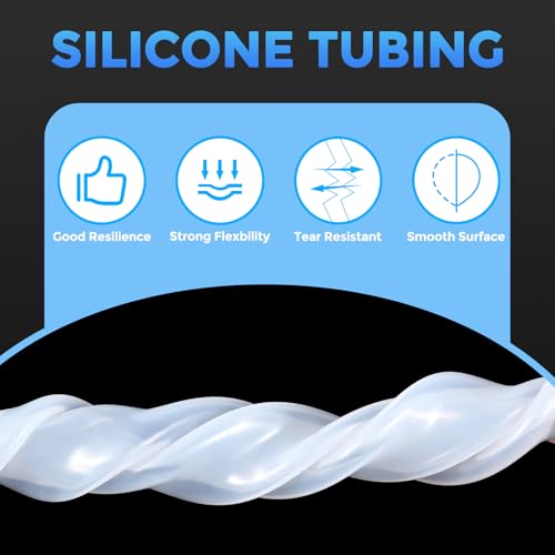 Silicone Tubing,1/4" ID x 1/2" OD Pure Silicon Tube High Temp Silicone Hose [for Home Brewing Wine Making, Beer Line, Aquaponics]-5 ft Length/Clear - size: 1/4" ID x 1/2" OD, style: 5 Feet