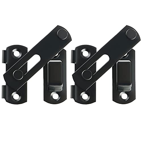 Alise 2 pcs Flip Latch Gate Latch,3 inch Stainless Steel Barn Door Lock,Anti-Theft Lock,Safety Door Lock for Wooden Fence,Matte Black Finish MS9003B-2P - color: Black, size: Small size