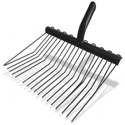 Manure Fork Replacement Head, Heavy Duty Manganese Steel Pitchfork Head with Ergonomic Handle for Stable, Garden, Farm Use