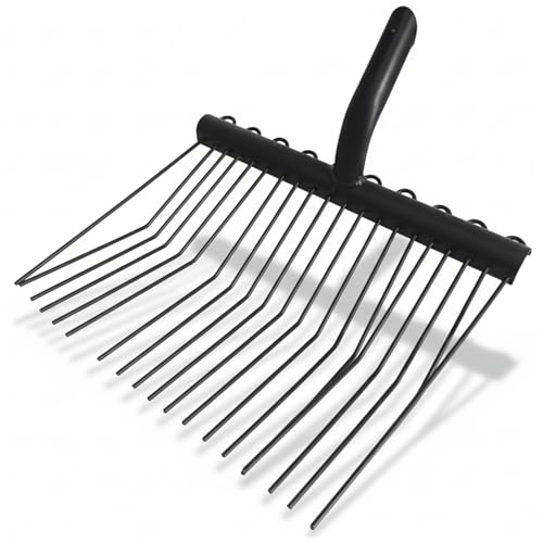 Manure Fork Replacement Head, Heavy Duty Manganese Steel Pitchfork Head with Ergonomic Handle for Stable, Garden, Farm Use