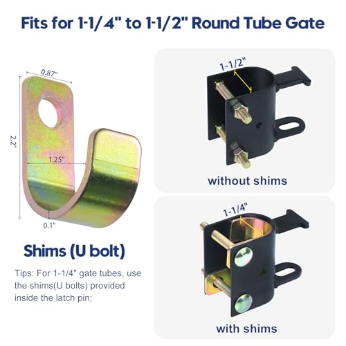 S16100700 Two Way Lockable Gate Latch (Small Size Version: 3" L x 5" H) with Black 4-Digit Combination Lock for Metal Tube Gates with 1-1/4" to 1-1/2" Diameter Tubes - color: 1x S16100700(Small Size Version 3"x 5")