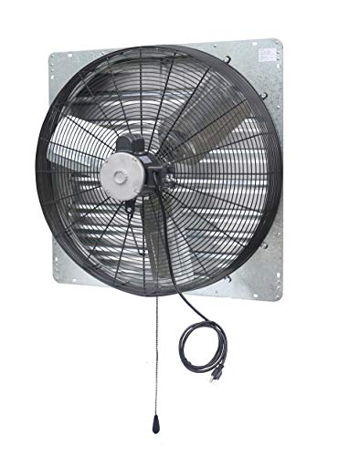 iLIVING 30" Wall Mounted Shutter Exhaust Thermostat Control-2 Speeds Vent Fan For Home Attic, Shed, or Garage Ventilation, 5088 CFM, 7500 SQF Coverage Area, Silver (ILG8SF30V-T) - size: 30 Inches