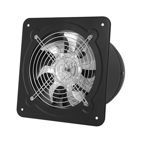DNYSYSJ 8 Inch Through Wall Exhaust Fan, 110V 80W 2600RPM 500CFM,Side Wall Exhaust Fan 8in 7-Blade High Flow Dust Evacuation Fan for Kitchen Warehouse and Workshop - color: Black,8 in