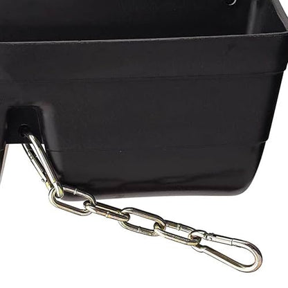 Little Giant FF16BLACK 9 Quart Heavy Duty Plastic Feed Trough Bucket Fence Feeder with Clips for Livestock & Pets, Black (4 Pack)