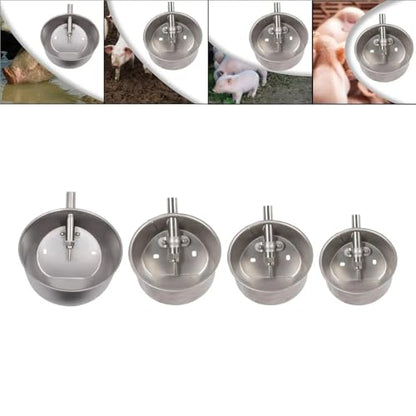 Pig Water Nipple 2Pcs Automatic Pig Waterer Drinker Water Dispenser Drinking Bowl Animal Waterer Bowl Stainless Steel for Animals Pig Livestock(Large) - color: Large
