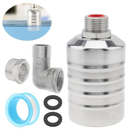 Float Valve, 304 Stainless Steel 1/2inch to 3/4inch Auto Fill Shut Off Water Float Valves Fully Automatic Water Level Control for Water Tank, Pool, Tower, Livestock Troughs - style: Style 1