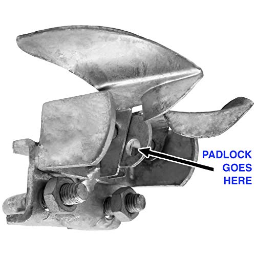 Jake Sales -Chain Link Fence Butterfly Gate Latch - Fence Automatic Gate Latch - 1-5/8" Gate Frame and 2-3/8" Gate Post - Galvanized Fence Gate Latch with Hole for Padlock - size: 1-5/8" X 2-3/8"