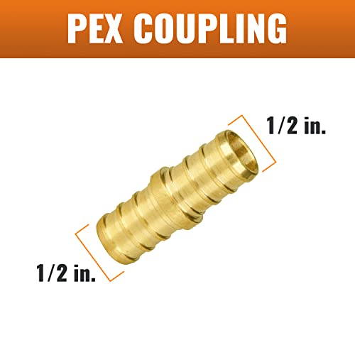 SUNGATOR 5-Pack 1/2" Pex Coupling, 1/2 Inch Pex Coupler Fittings - size: 1/2" Coupler, 5 Pack