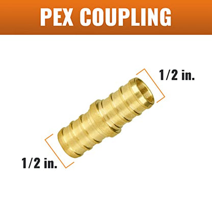 SUNGATOR 5-Pack 1/2" Pex Coupling, 1/2 Inch Pex Coupler Fittings - size: 1/2" Coupler, 5 Pack